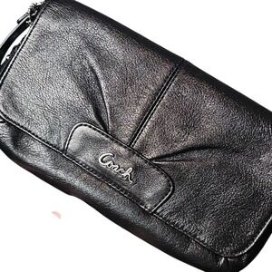 Coach Leather Ashley Wristlet/Wallet Black Leather
